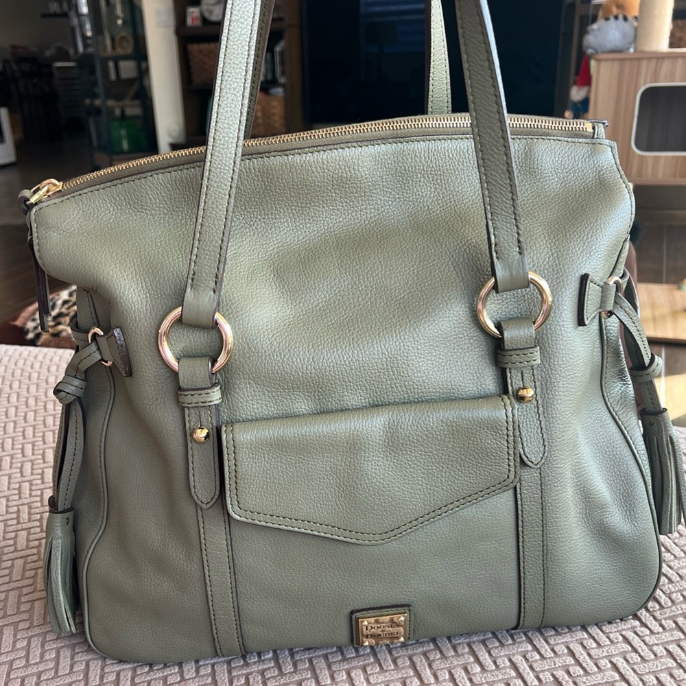 Dooney & Bourke Olive Green Smith Shoulder Bag with Dust Bag